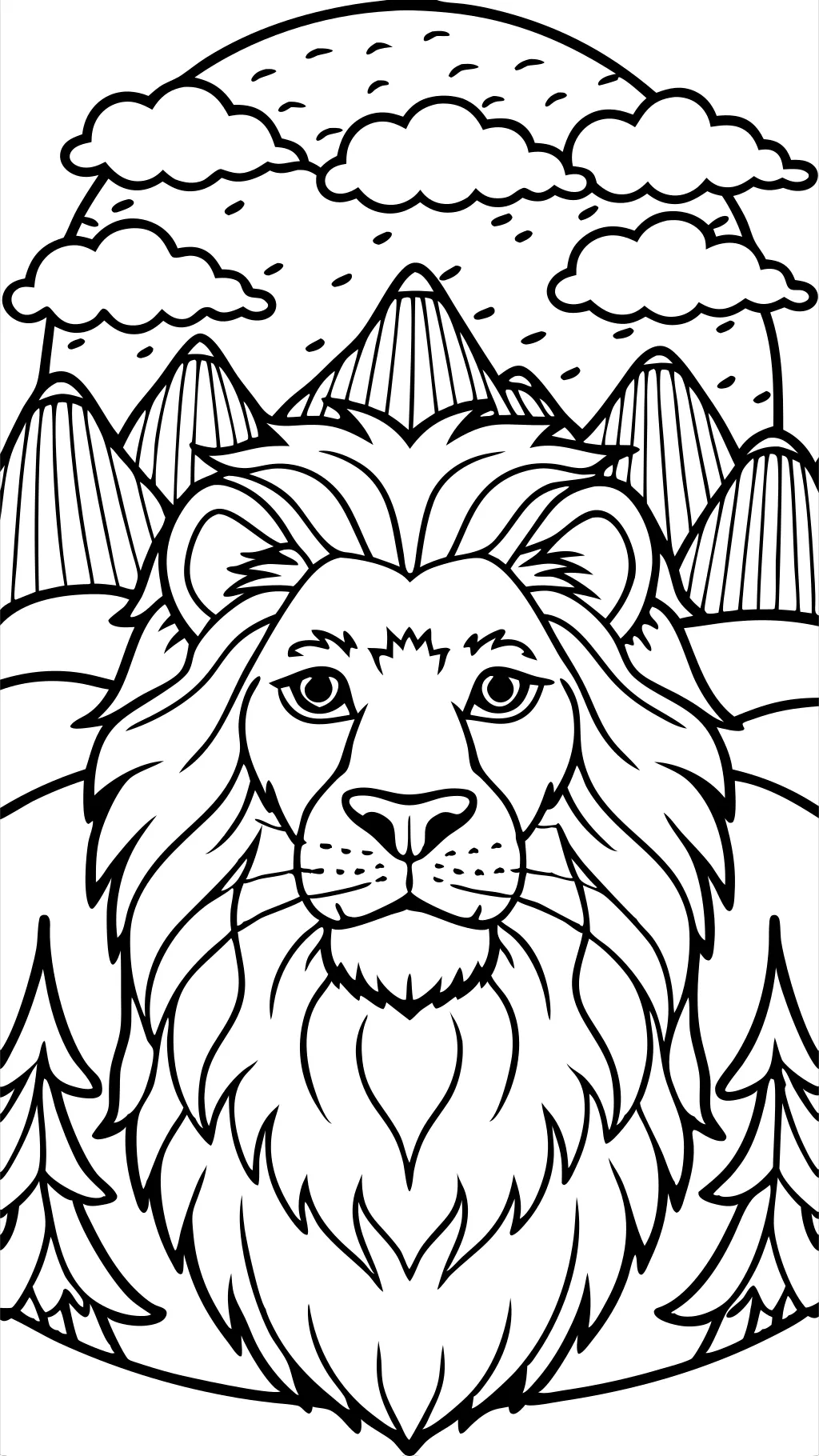 lion adult coloring page